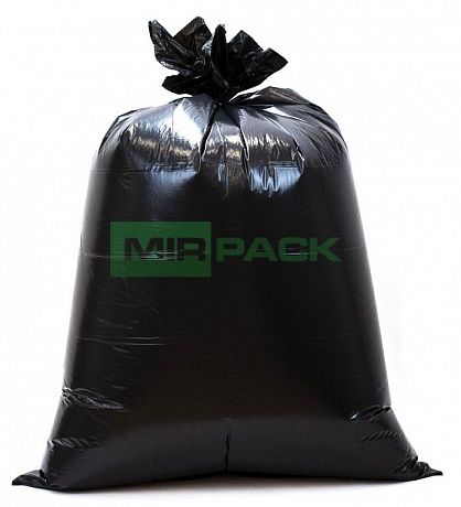 Мешки для мусора 180 литров, 50 мкм, в рулоне 10 шт, ПВД, 2 слоя, прочные, строительные, черные, 93х110 см, EXTRA Black - Вид 3